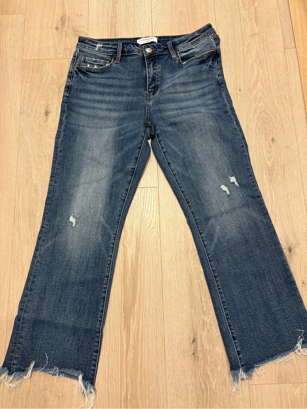 LOVERVET cropped distressed jeans